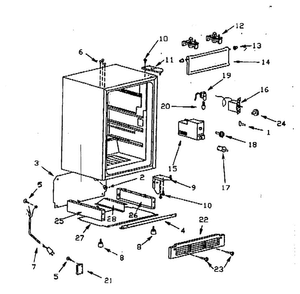 Cabinet Parts Diagram and Parts List for 56493619100  Kenmore Refrigerator