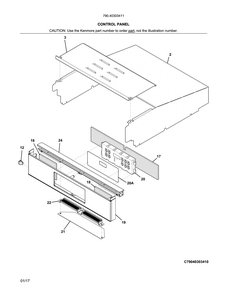 Control Panel Diagram and Parts List for 79040303411  Kenmore Wall Oven