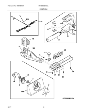 06 - CONTROLS Diagram and Parts List for FFHS2622MSZA  Frigidaire Refrigerator