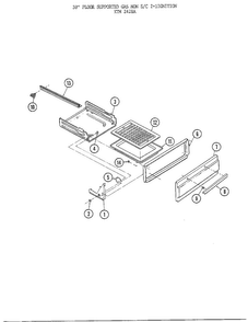 30" Floor/broiler Pan Diagram and Parts List for 2428A  Frigidaire Range