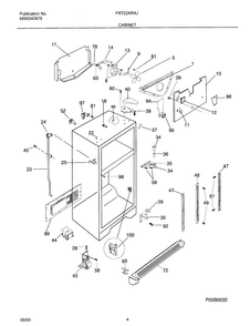 Cabinet Diagram and Parts List for OEMFRGCONV3K  Frigidaire Refrigerator
