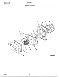 Air Handling Parts Diagram and Parts List for 5138007G1  Frigidaire Air Conditioner