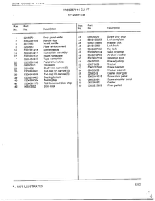 Freezer 16 Cubic Feet Page 2 Diagram and Parts List for 46851-0B  Frigidaire Freezer