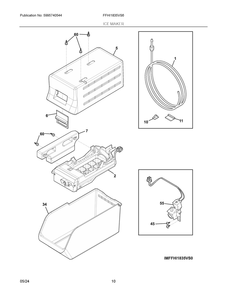 Ice Maker Diagram and Parts List for FFHI1835VS6  Frigidaire Refrigerator