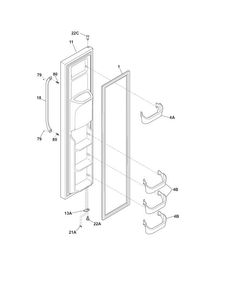 Freezer Door Diagram and Parts List for FFHS2612LS6  Frigidaire Refrigerator