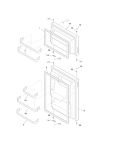 Doors Diagram and Parts List for 2536152201A  Kenmore Refrigerator