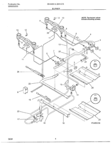Burner Diagram and Parts List for 284447A  Frigidaire Range