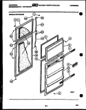 DOOR PARTS Diagram and Parts List for GTN140WGY3  Uni Refrigerator
