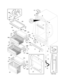 Cabinet Diagram and Parts List for EI32AF80QSC  Electrolux Freezer