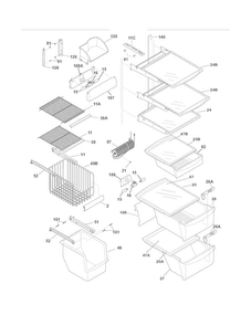 Shelves Diagram and Parts List for FPUS2686LF2  Frigidaire Refrigerator