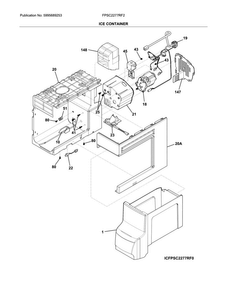 Ice Container Diagram and Parts List for FPSC2277RF2  Frigidaire Refrigerator