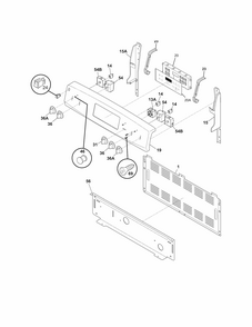 Backguard Diagram and Parts List for 79092409015  Kenmore Range