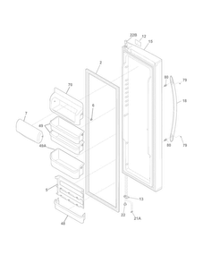 Refrigerator Door Diagram and Parts List for FGHC2331PF0  Frigidaire Refrigerator