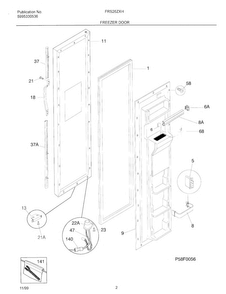 Frzr Door Diagram and Parts List for OEMF3-FRS26ZXHD2  Frigidaire Refrigerator