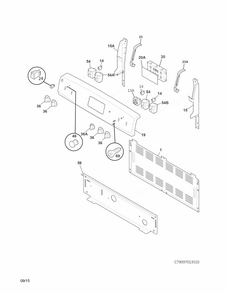 Backguard Diagram and Parts List for 79097013511  Kenmore Range