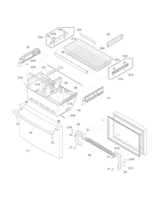 Freezer Door Diagram and Parts List for FPHG2399PF1  Frigidaire Refrigerator