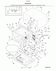Microwave Diagram and Parts List for 79049602317  Kenmore Microwave