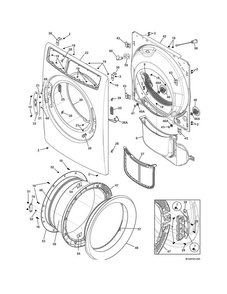 Front Panel/lint Filter Diagram and Parts List for EFMC517SIW0  Electrolux Dryer