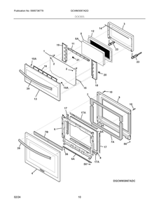 Doors Diagram and Parts List for GCWM3067ADD  Frigidaire Microwave Oven Combo