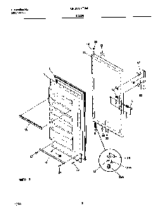 Door Diagram and Parts List for GFU17F7GW4  Gibson Freezer