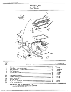 Chest Freezer Diagram and Parts List for 80846-7A  Frigidaire Freezer