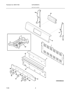 Backguard Diagram and Parts List for GCRG3060AFG  Frigidaire Range
