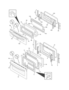 Doors Diagram and Parts List for FGGF301DNFB  Frigidaire Range