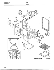 Body Diagram and Parts List for 283447D  Frigidaire Range