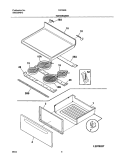 TOP / DRAWER Diagram and Parts List for FEF365BWD  Frigidaire Range