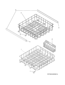 Racks Diagram and Parts List for FFBD2406NB4A  Frigidaire Dishwasher