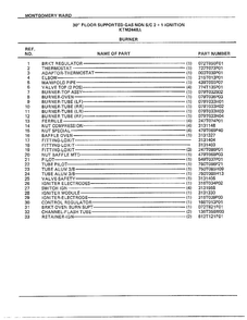 30` Floor Burner Page 2 Diagram and Parts List for 3448A  Frigidaire Range