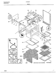Body Page 3 Diagram and Parts List for 2873B  Frigidaire Range