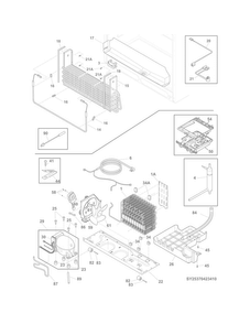 Cooling System Diagram and Parts List for DGHF2360PF4A  Frigidaire Refrigerator