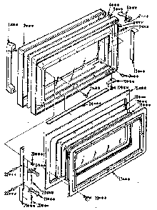 Door Parts Diagram and Parts List for 5648598610  Kenmore Microwave