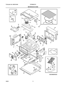 Microwave Oven Diagram and Parts List for GCWM2767AFE  Frigidaire Range Hood