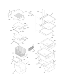 Shelves Diagram and Parts List for FGHS2655PF4  Frigidaire Refrigerator