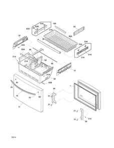 Freezer Drawer/baskets Diagram and Parts List for 25370443410  Kenmore Refrigerator