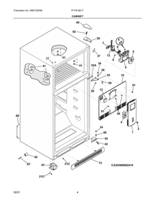 Cabinet Diagram and Parts List for FFTR1821TDB  Frigidaire Refrigerator