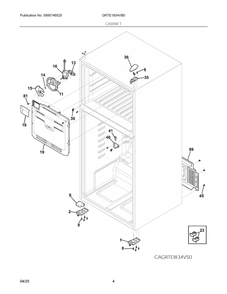 Cabinet Diagram and Parts List for GRTE1834VB0  Frigidaire Refrigerator