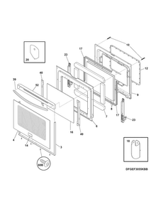 Door Diagram and Parts List for FGEF3055MWD  Frigidaire Range