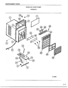 Room Air Conditioner Diagram and Parts List for 5057C  Frigidaire Air Conditioner