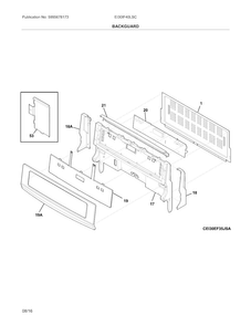 Backguard Diagram and Parts List for EI30IF40LSC  Electrolux Range