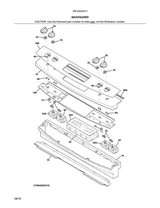 Backguard Diagram and Parts List for 79042523317  Kenmore Range