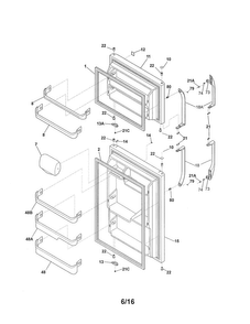 Door Diagram and Parts List for 25360603413  Kenmore Refrigerator