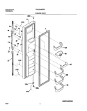 FREEZER DOOR Diagram and Parts List for FRS26HBBSB3  Frigidaire Refrigerator