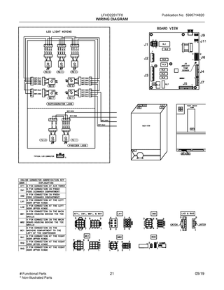 Wiring Diagram Diagram and Parts List for LFHD2251TF6  Frigidaire Refrigerator
