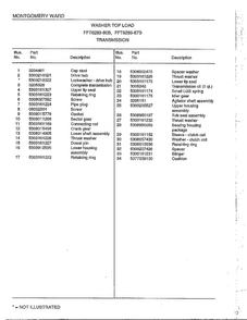 Transmission Page 2 Diagram and Parts List for 6289-80B  Frigidaire Washer