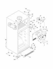 Cabinet Diagram and Parts List for 25378823013  Kenmore Refrigerator