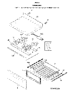 Top/drawer Diagram and Parts List for 79093019316  Kenmore Range
