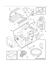 Ice Maker Diagram and Parts List for EI23BC36IB6  Electrolux Refrigerator